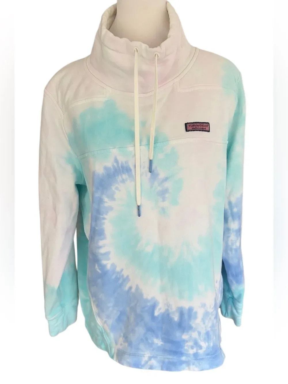 Vineyard Vines Shep To Dye For Funnel Neck Sweatshirt Women size M.
